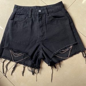 Black jean shorts